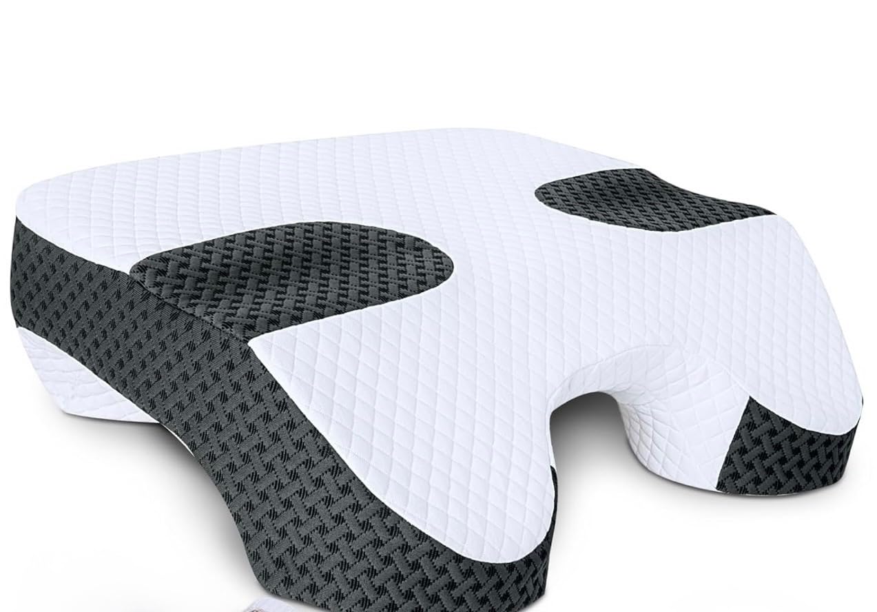 SAHEYER Side Sleeper Pillow with Arm Holes, 2 in 1 Shoulder Relief System for Rotator Cuff Pain, Memory Foam Pillow for Adults with 3 Arm Place Hole - for Side, Back and Stomach customer photo 1