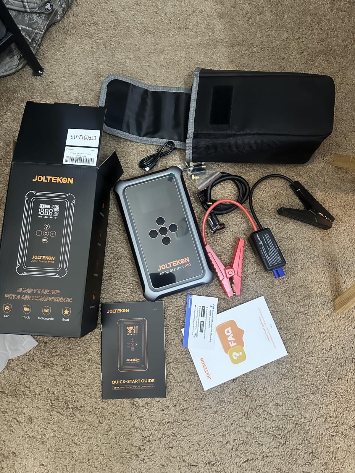 Car Battery Jump Starter with Air Compressor 6000A 150PSI, Car Jumper Starter Portable (All Gas/10L Diesel), Jump Box Car Battery with Auto-Shutoff Tire Inflator, Jumper Cables and Light customer photo 1