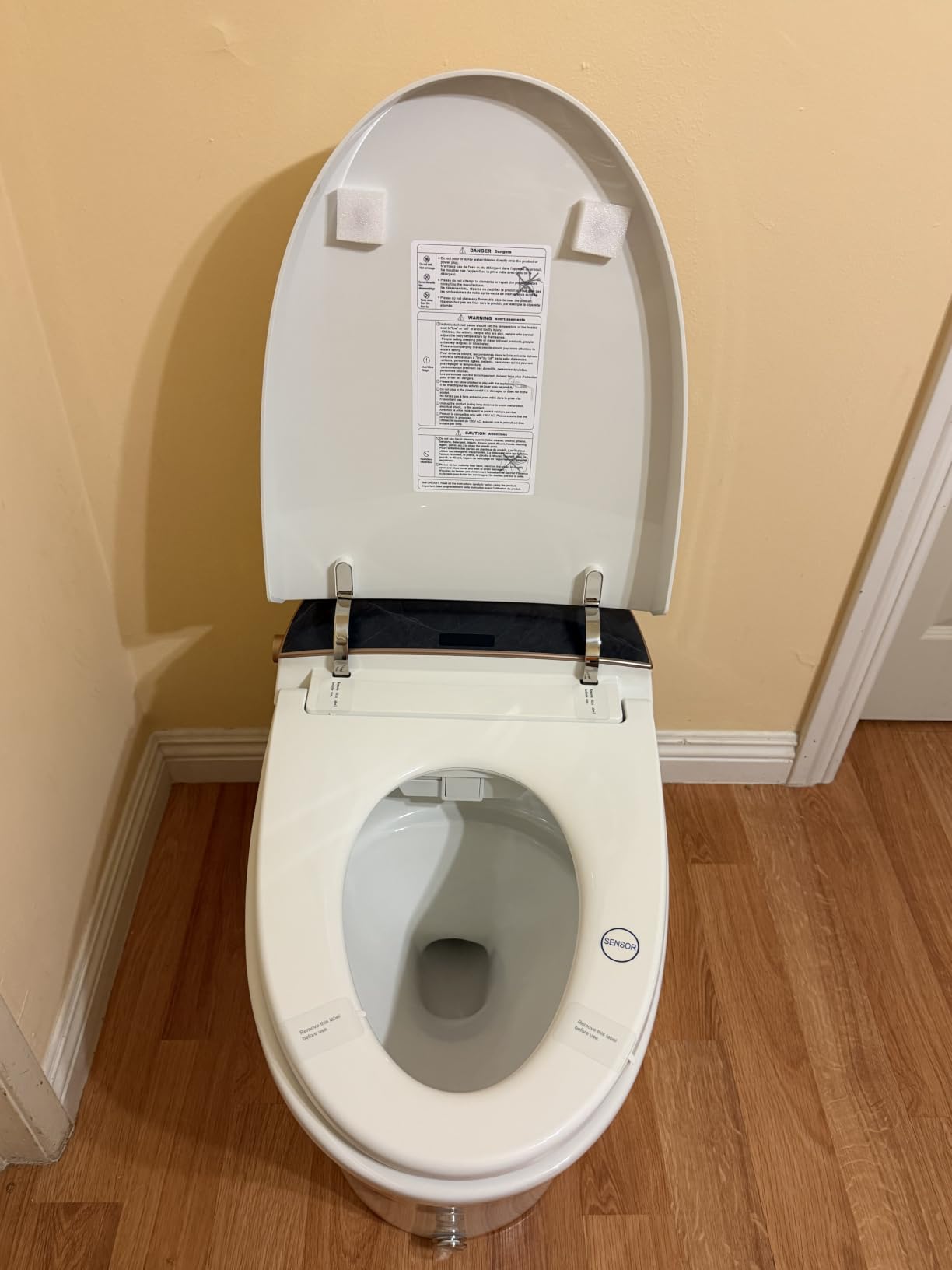Casta Diva Smart Toilet with Bidet Built in, Auto Open/Close, Foam Shield, 1000g MaP Flush, Heated Seat, Foot Kick & Blackout Flush, Bidet Toilet with Night Light for Bathrooms customer photo 1