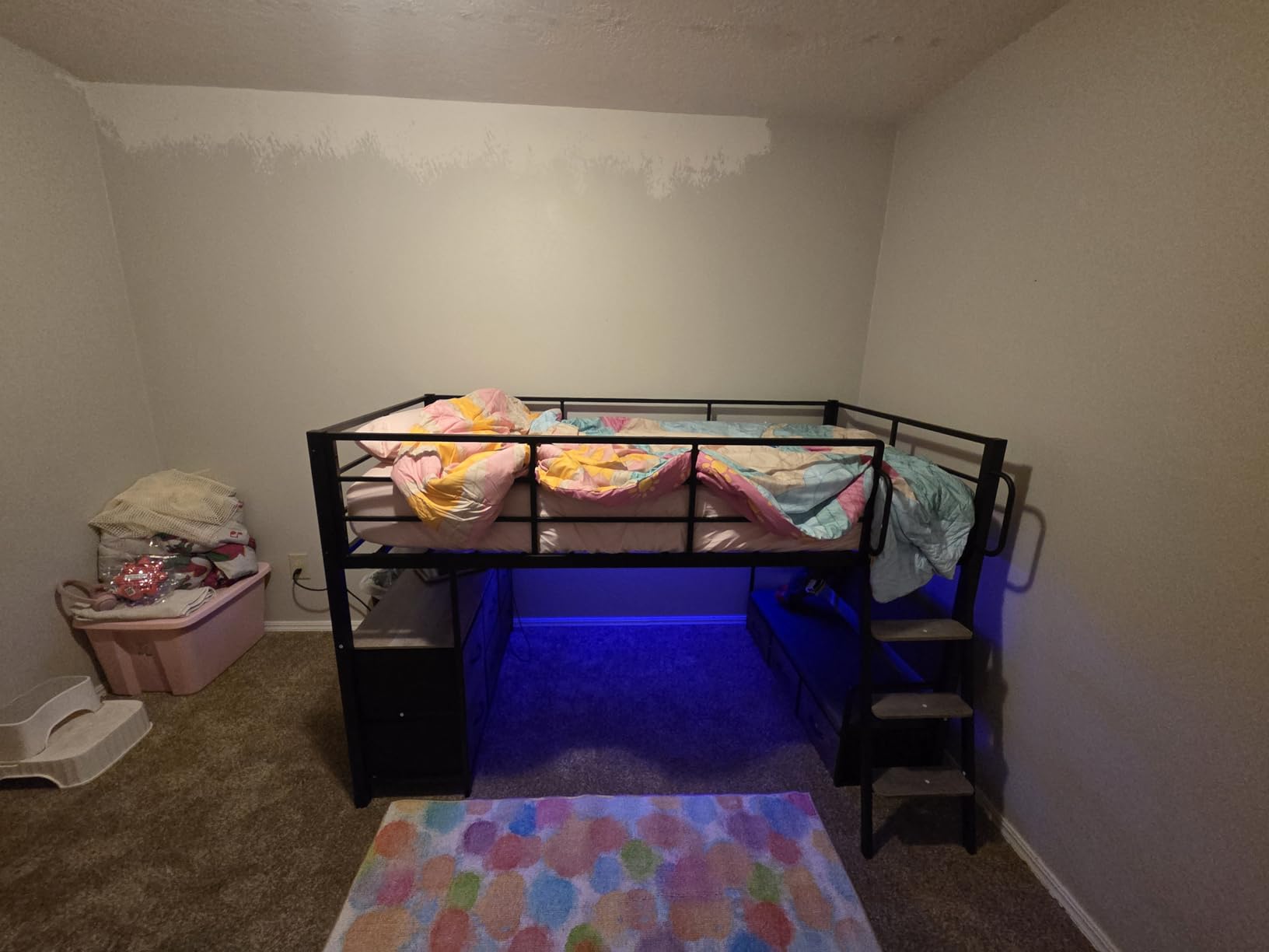 busyaeh Full Size Loft Bed with Desk and 9 Drawers, 15.8