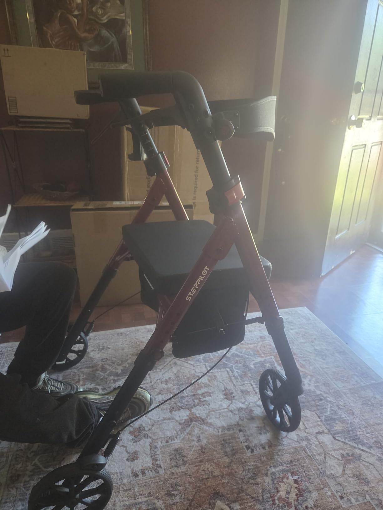Bariatric Rollator Walkers for Seniors with Seat, 500lb Capacity, 16lb Lightweight Aluminum, 8