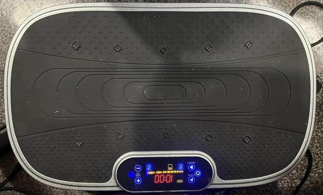 Renoj Vibration Plate Exercise Machine, 3D Whole Body Vibration Platform for Lymphatic Drainage and Muscle Recovery, 455-lb Capacity Fitness Machine with Bluetooth Speaker and LED Display for Home Gym customer photo 1