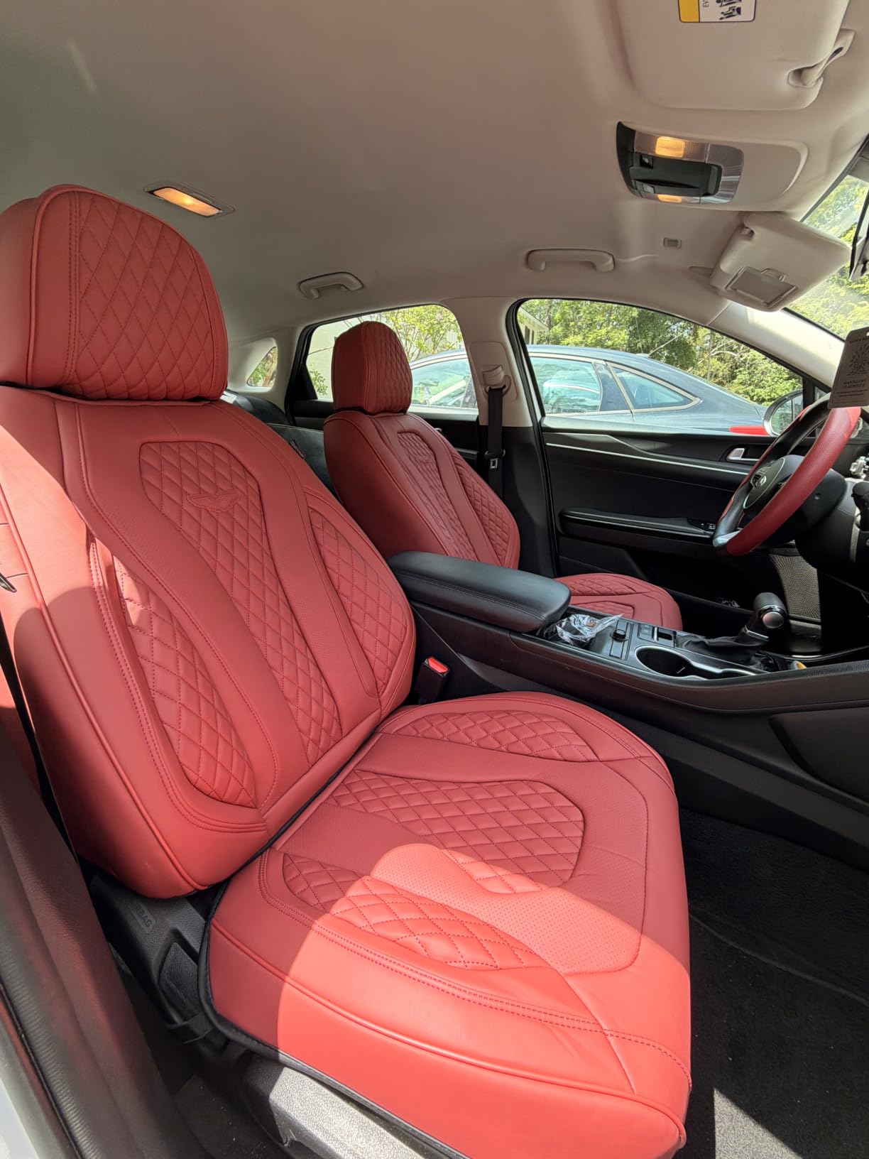 Coverado Car Seat Covers, Seat Covers Full Set, Coffee Car Seat Cover, Auto Seat Covers Front Seats Rear Seat Cover, Luxury Car Seat Cushion, Leather Seat Cover Seat Protector Universal Fit Most Cars customer photo 1