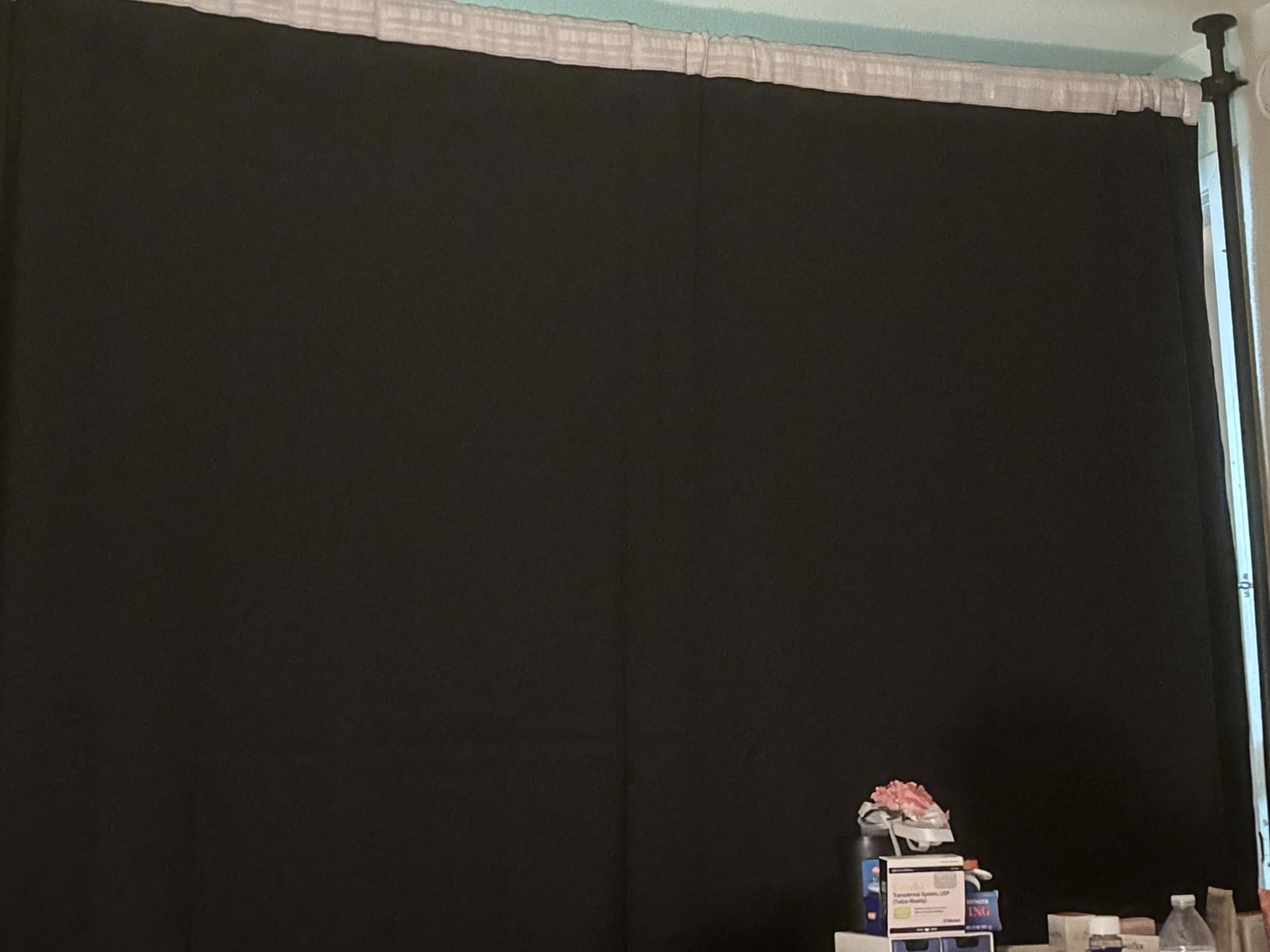 RYB HOME Total Blackout Curtain 180 inches Wide for Bedroom Office Theater | Drape for Living Room, Big Window, Sliding Door, Room Partition Divider, Thermal Insulated, Black, W180 x L96, 1 Panel customer photo 2