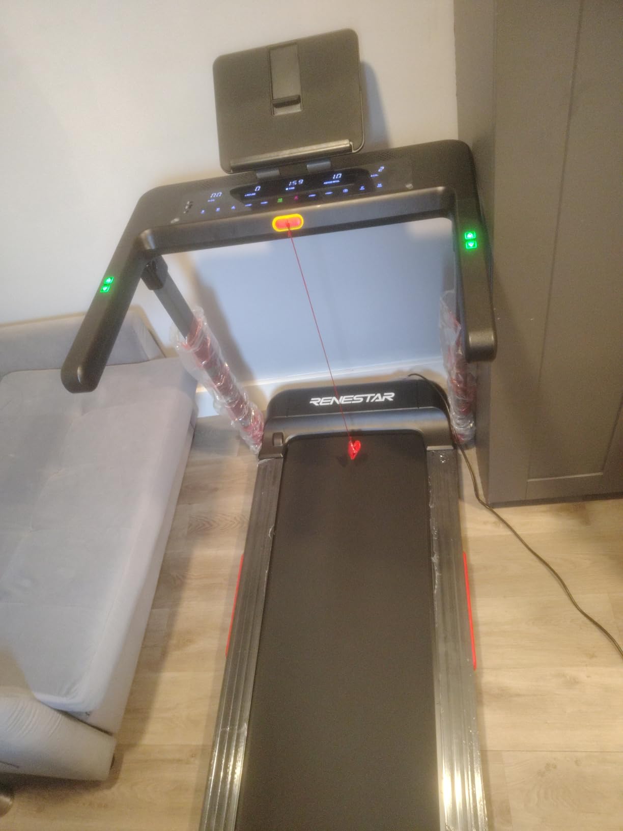 Renestar Folding Treadmill for Home with Auto Incline | Compact, 300LBS, Bluetooth speaker, low noise, pulse monitor, foldable, knee-friendly, cushioned running belt customer photo 2