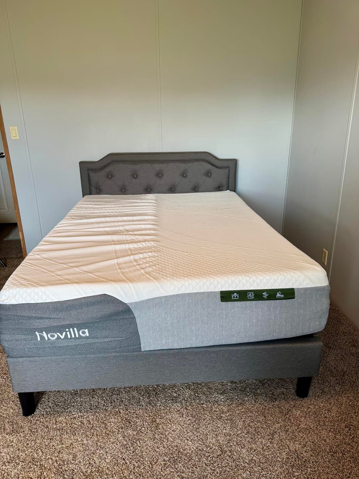 Novilla Bliss Cooling Queen Size Mattress, 12 Inch Gel-Infused Memory Foam with Pressure Relief & Body Support customer photo 1