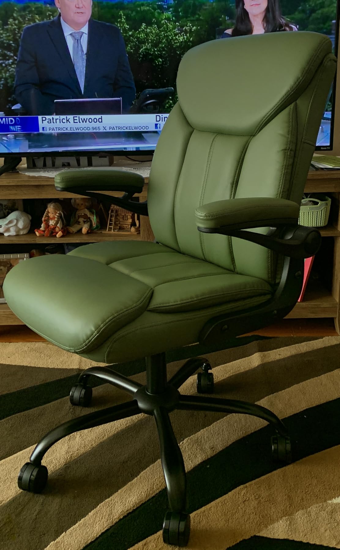 Fabric Executive Office Chair - White Ergonomic Computer Desk Chair | Flip-up Arms, Cloth Material, Mid Back, Adjustable Height, Swivel Wheels for Short People Women Study Work for Small Space customer photo 2
