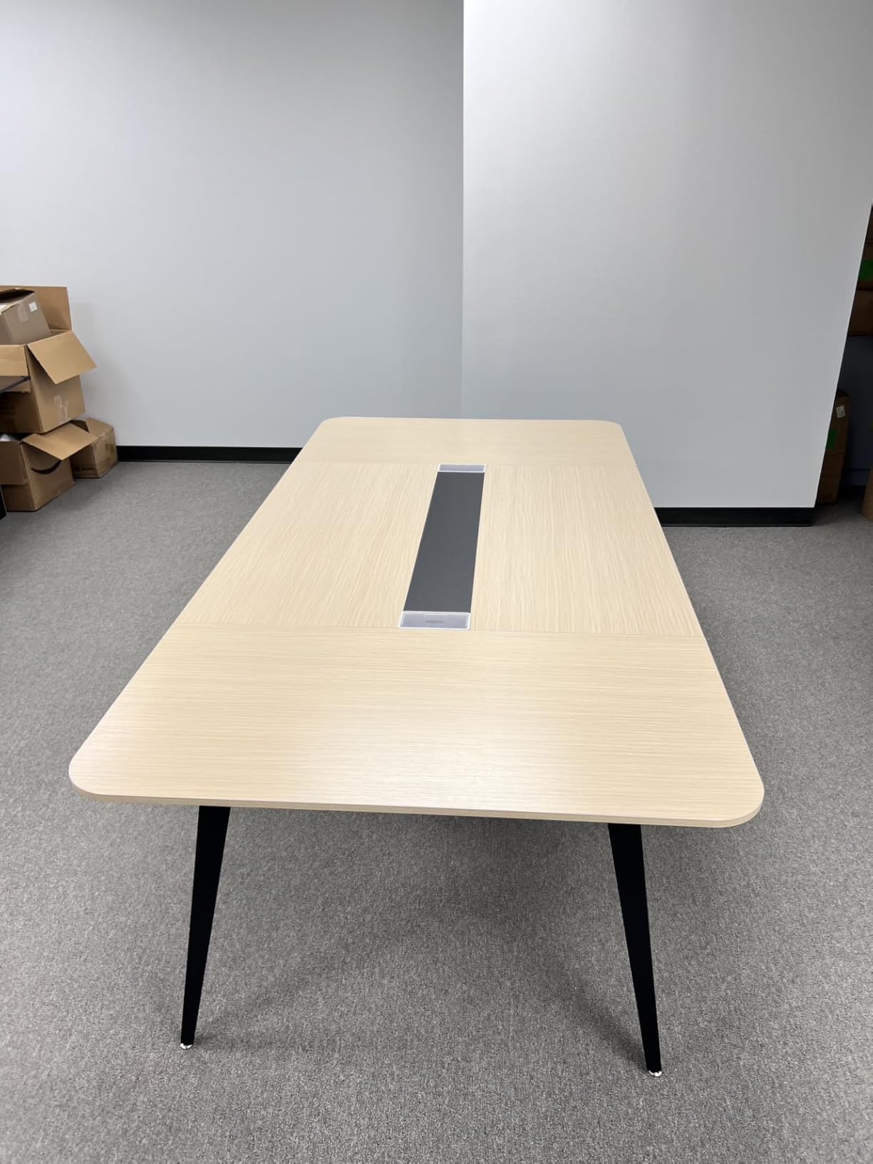 Furmax 8FT Conference Table, 94.48 in Meeting Seminar Table with Cable Grommets, Boardroom Table Workstation customer photo 2