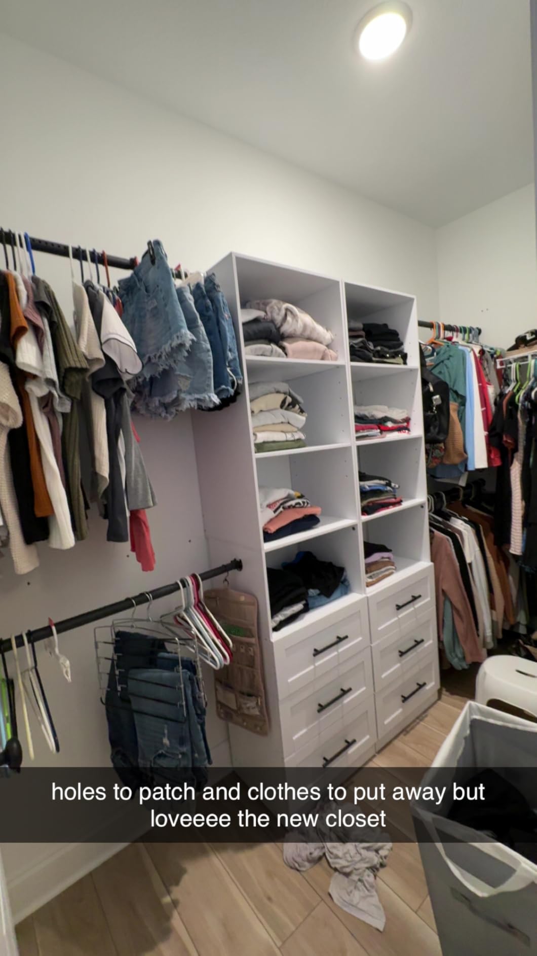 Closet System with 6 Drawers, 5-14FT Custom Closet Organizer System with 8 Expandable Hanging Rods & Adjustable Shelves, Modular Wood Closet Systems Tower for Walk in Closet Storage, 2 Sets, White customer photo 2