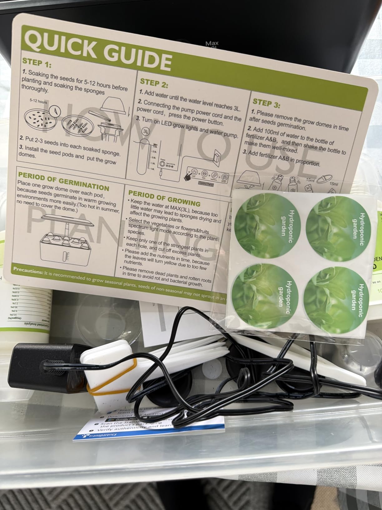URUQ 8 Pods Hydroponics Growing System with LED Grow Light, Quiet Water Pump, Automatic Timer customer photo 1