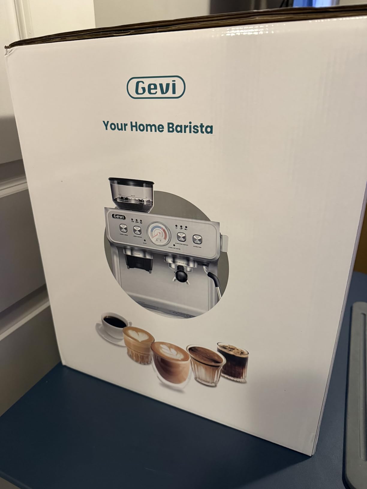 Gevi Dual Boiler Espresso Machine With Built-In Burr Grinder | 58mm Commercial Portafilter, 31 Grind Levels, Stainless Steel Steam Wand customer photo 1