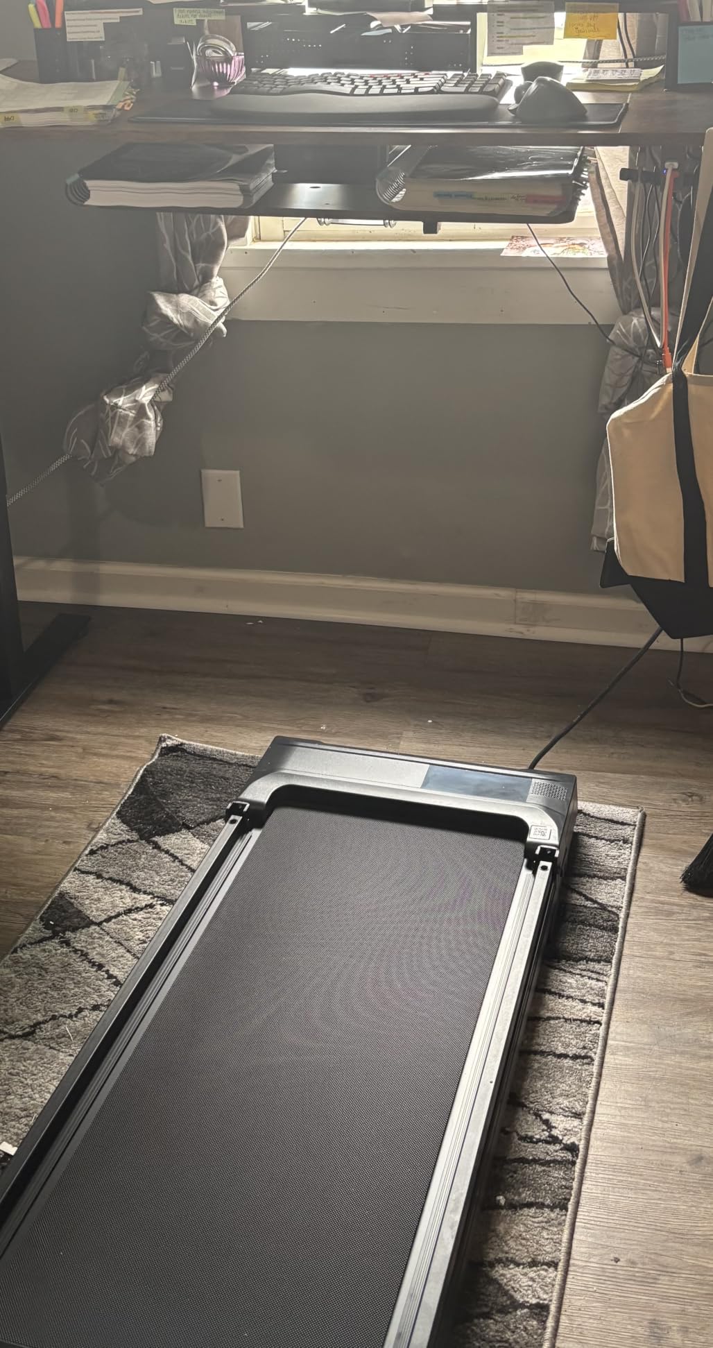 Walking Pad Treadmill for Home - Folding Treadmills with Handle Bar Portable Compact Fold up Indoor Foldable Handles Electric Walk Pads Small Spaces Mini Running Quiet Under Bed Office customer photo 1