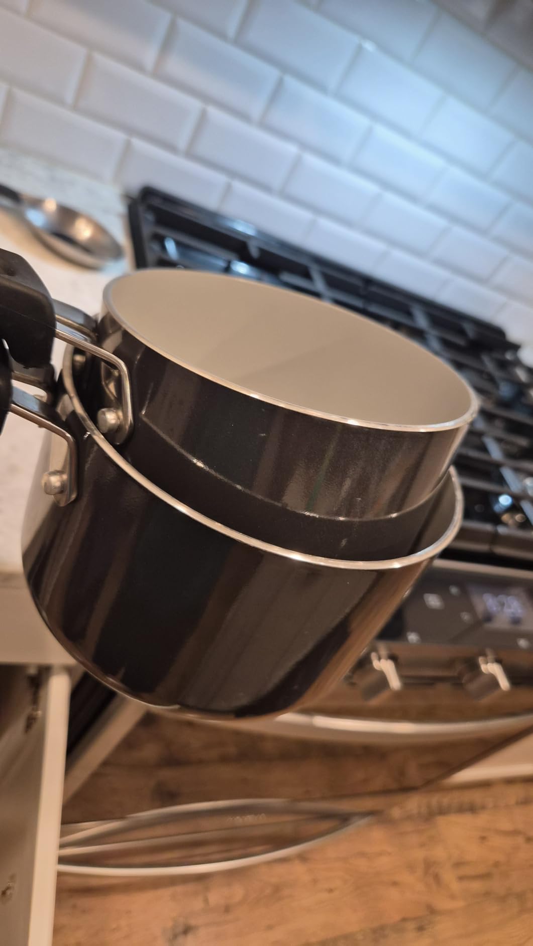 Tramontina Ceramic Non Stick 11-Piece Nesting Pots and Pans Set - Dark Gray | Stackable Kitchen Cookware Set with Lids, Dishwasher and Oven Safe customer photo 1