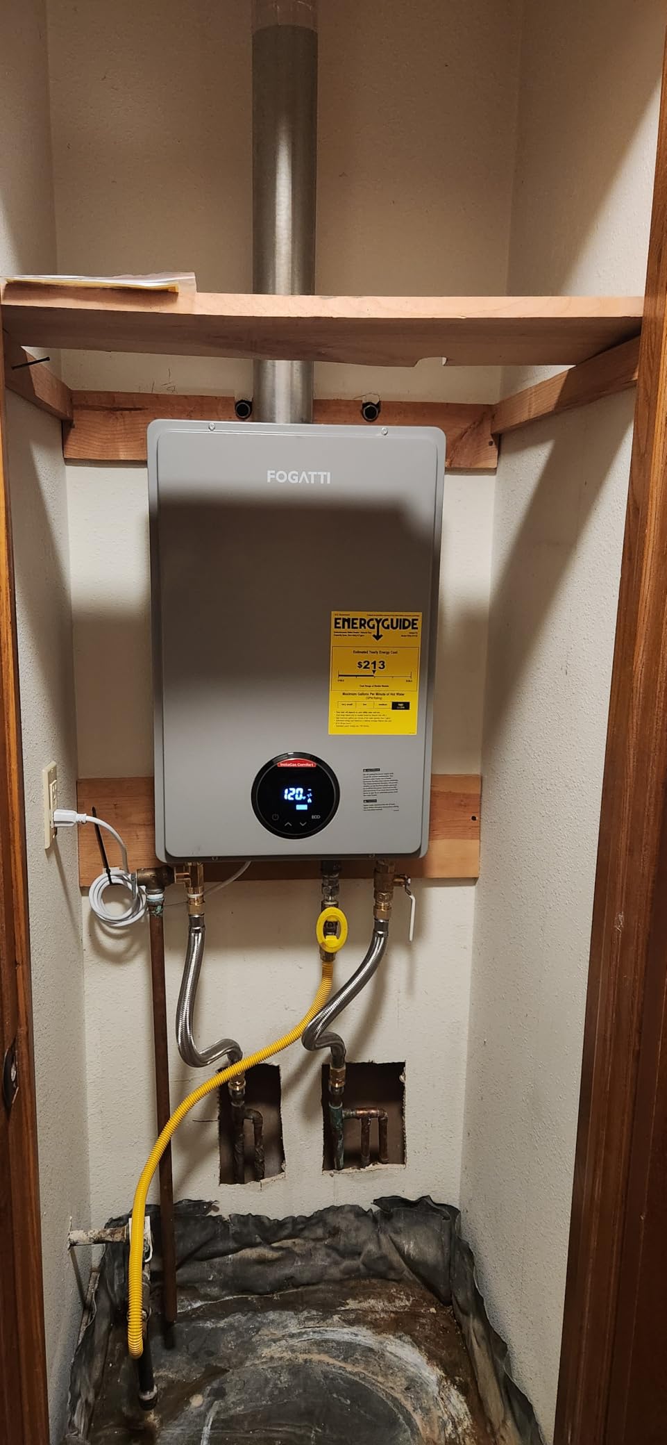 FOGATTI Tankless Water Heater Natural Gas Outdoor On Demand CSA Certified | Max 8.1 GPM 180,000 BTU Instant Water Heater Whole House customer photo 1