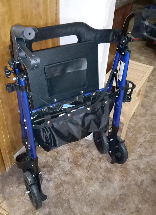 Walkers for Seniors Taller 5.3~7ft, Lightweight Foldable Rollator Walker, Built in Cable, Reinforced Aluminum Frame, 8