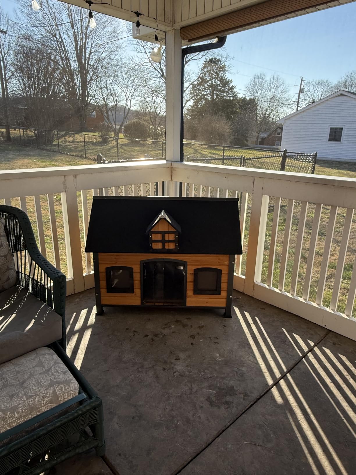 Extra Large Heated Dog House for Outside XL Insulated Dog House Outdoor Weatherproof with Safe Heating Pad, 6-Sided Thermal Liner, Chew-Proof Metal Frame for Medium to Large Dog Breeds customer photo 1