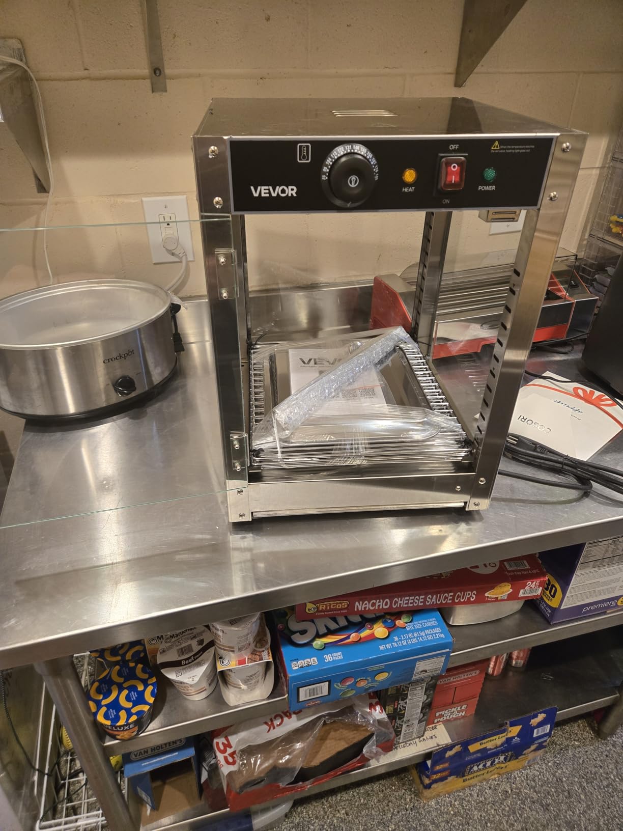 VEVOR 3-Tier Commercial Food Warmer Display, 800W Food Display Warmer with LED Light, Adjustable Shelf and Stainless Steel Frame, 86℉~185℉ Air Heating, 34L customer photo 2