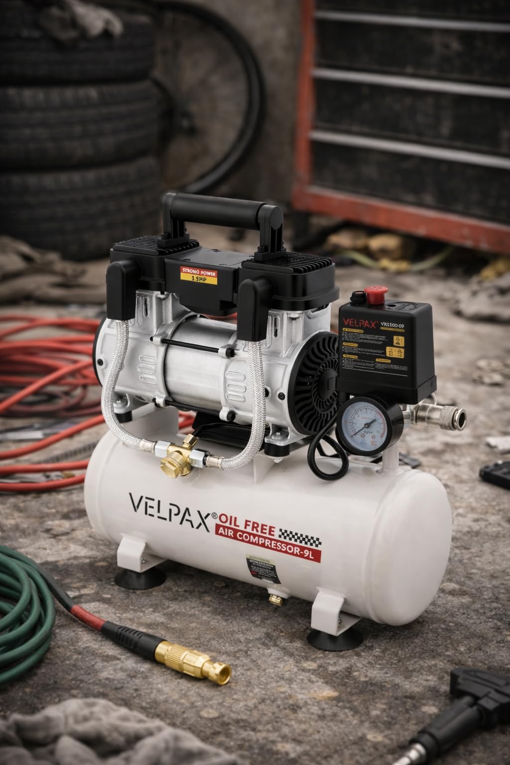 Ultra Quiet Air Compressor, Only 60dB, 2.4 Gallon Tank, Oil-Free, 110V/60Hz 1.5HP, 6.71CFM@115PSI, Air Compressor Perfect for Spray Painting, Auto Repair, Tire inflation, Woodwork nailing customer photo 2