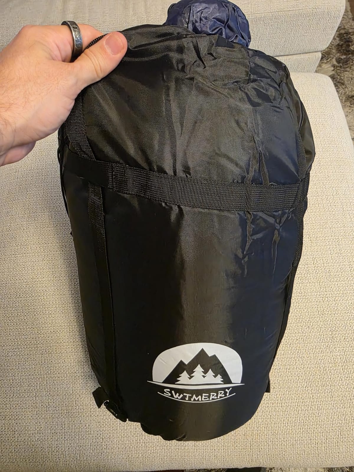 Swtmerry Double Sleeping Bag for Adults with 2 Pillows, Big&Tall XL Queen Size Sleeping Bag for 2 Person, Waterproof 2 Person Sleeping Bags for 3 Seasons,Cold Weather&Warm,Camping,Hiking & Backpacking customer photo 2