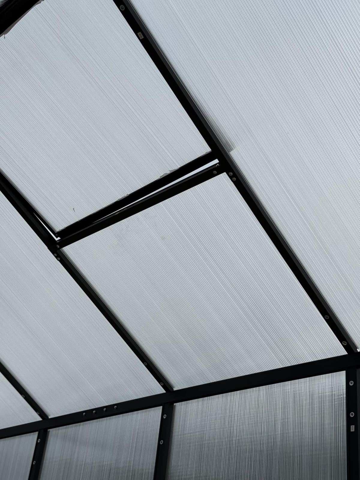 AMERLIFE 12 x 10 x 8-Ft Hybrid Polycarbonate Greenhouse | Quick-Connect Aluminum Frame, Dual Roof Vents, Double Doors, Gutters, Walk-In Design, Black customer photo 1