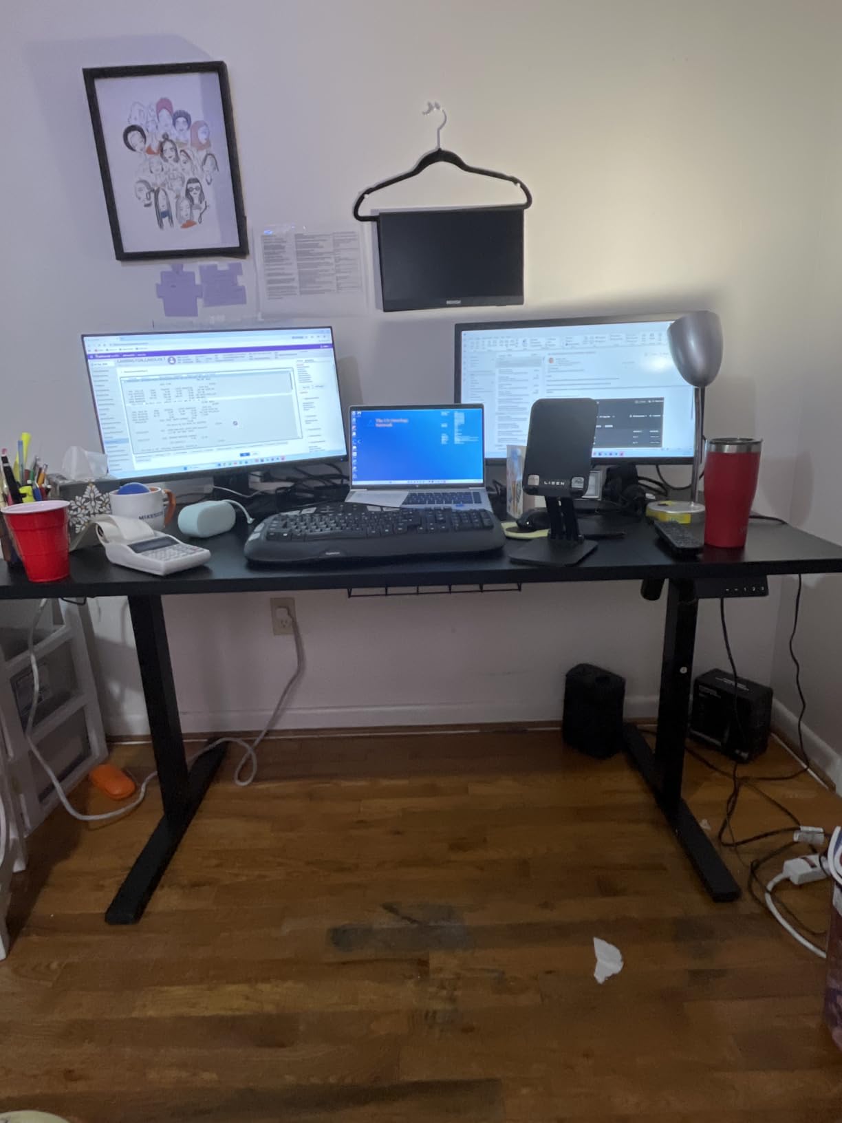 SIAGO Black 60x28 in Standing Desk, 1 Inch Thick Tabletop, Double Frame | Electric, Holds 220lbs, Sit Stand, 3 Memory Height Adjustment, Extra Deep Table Top customer photo 2