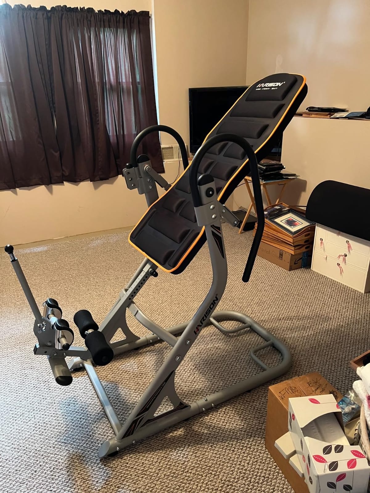 HARISON Inversion Table for Back Pain Relief, Decompression Back Stretcher | Strength Training Inversion Equipment with Safe Belt, Comfortable Ankle Holders, 300 350 lbs, Easy Assembly customer photo 1