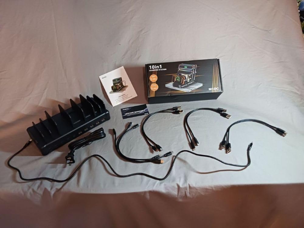 750W Charging Station for Multiple Devices, Zobirez 10-Port Fast Charger | 5 USB-C 120W Each and 5 USB-A 30W Each, Desktop Charging Hub for Laptop Phone Tablet, Black customer photo 2