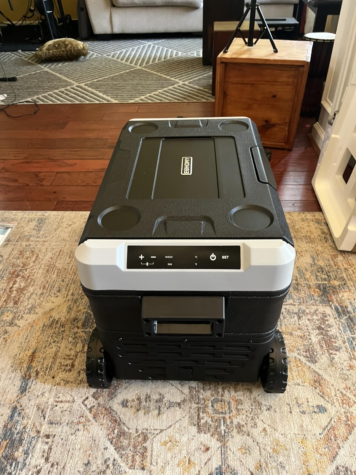 EUHOMY 12 Volt Refrigerator, 53QT(50L) Electric Cooler, Portable Freezer 12V/24V DC 100-240V AC, 12V Fridge -4℉~68℉, 12V Cooler with Wheels & 2 Baskets for Travel,Camping,Truck,Boat customer photo 2