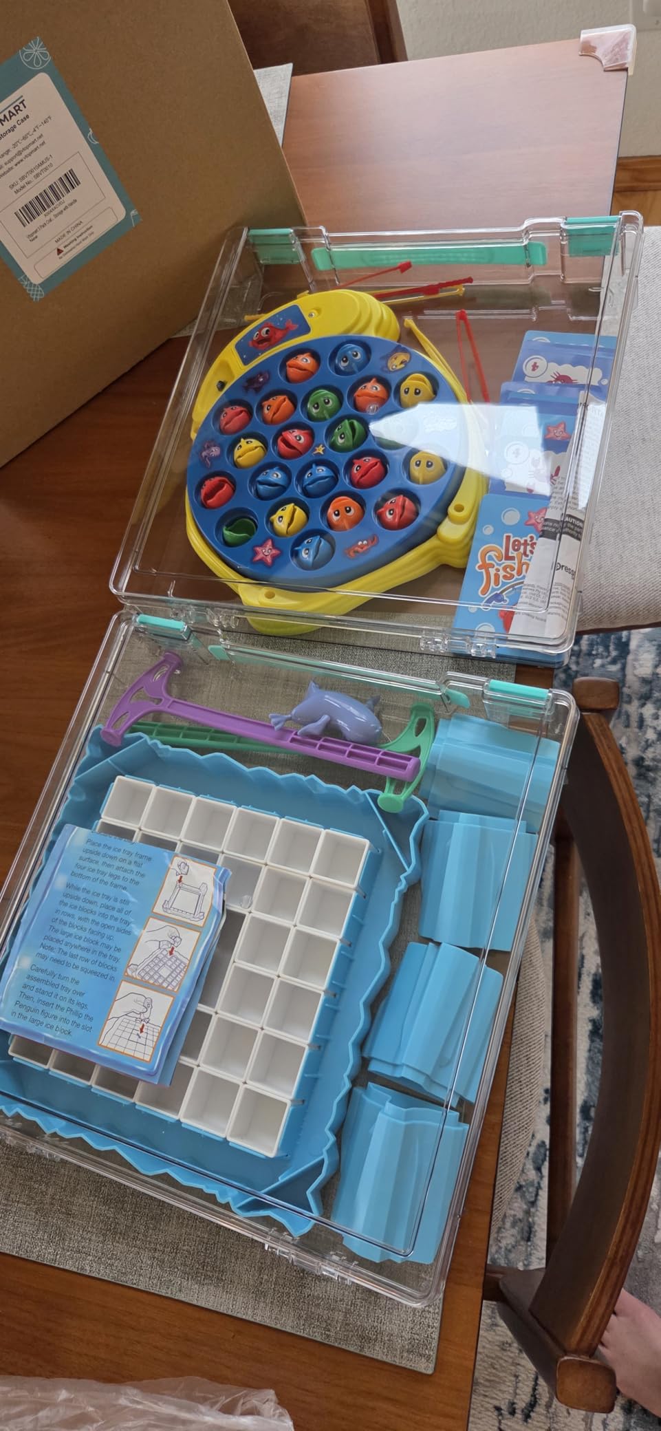 Vtopmart 3 Pack Board Game Storage with Handle and Snap-Tight Latch Lid customer photo 2
