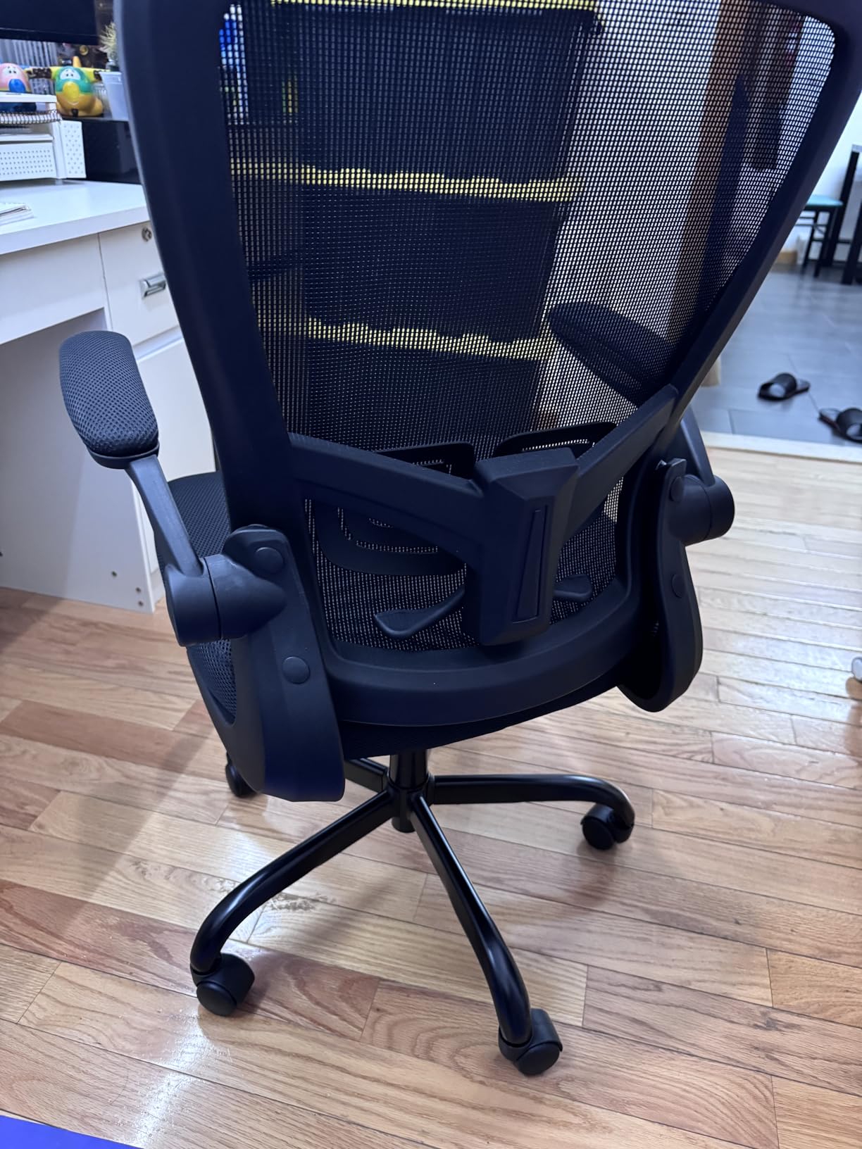 Leather Office Chair, Upgraded PU Computer Desk Chairs with Double-Layer Seat Cushion and Neckrest, 360° Swivel, Ergonomic Small Gaming Chair with Wheels and Adjustable Armrests for Short People, Grey customer photo 1