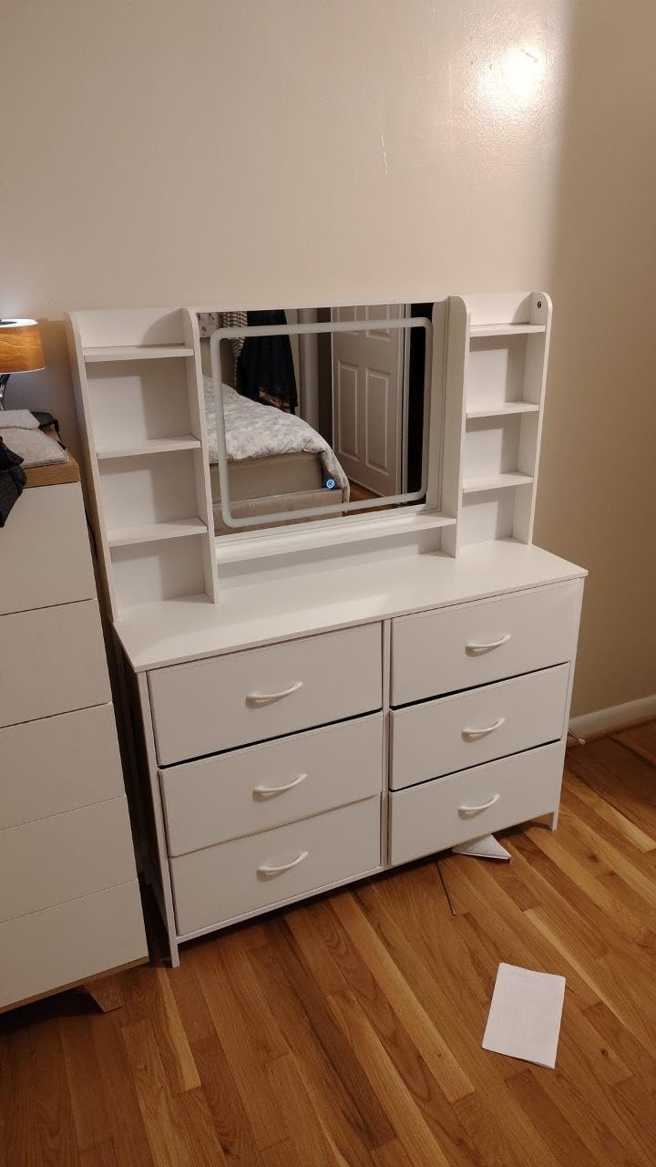 9 Drawers Dresser with LED Mirror for Bedroom, 59