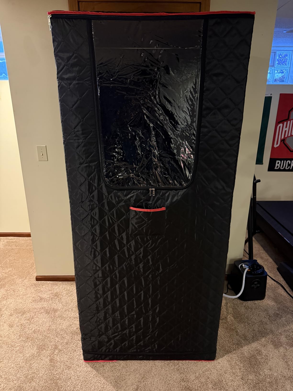 Manastin Upgraded Portable Steam Sauna for Home, Sauna Tent with 3L/1200W Steamer, XL Foldable and Remote Control, 99-Min Timer & 15 Power Levels, 2.6' x 2.6' x 5.9' Detox Spa for Relaxation, Jet Black customer photo 1