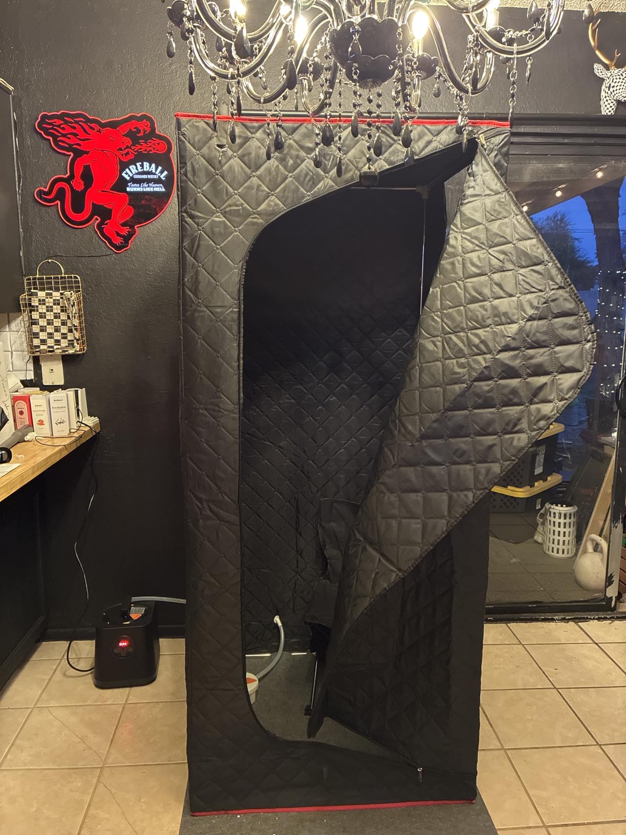 Manastin Upgraded Portable Steam Sauna for Home, Sauna Tent with 3L/1200W Steamer, XL Foldable and Remote Control, 99-Min Timer & 15 Power Levels, 2.6' x 2.6' x 5.9' Detox Spa for Relaxation, Jet Black customer photo 2
