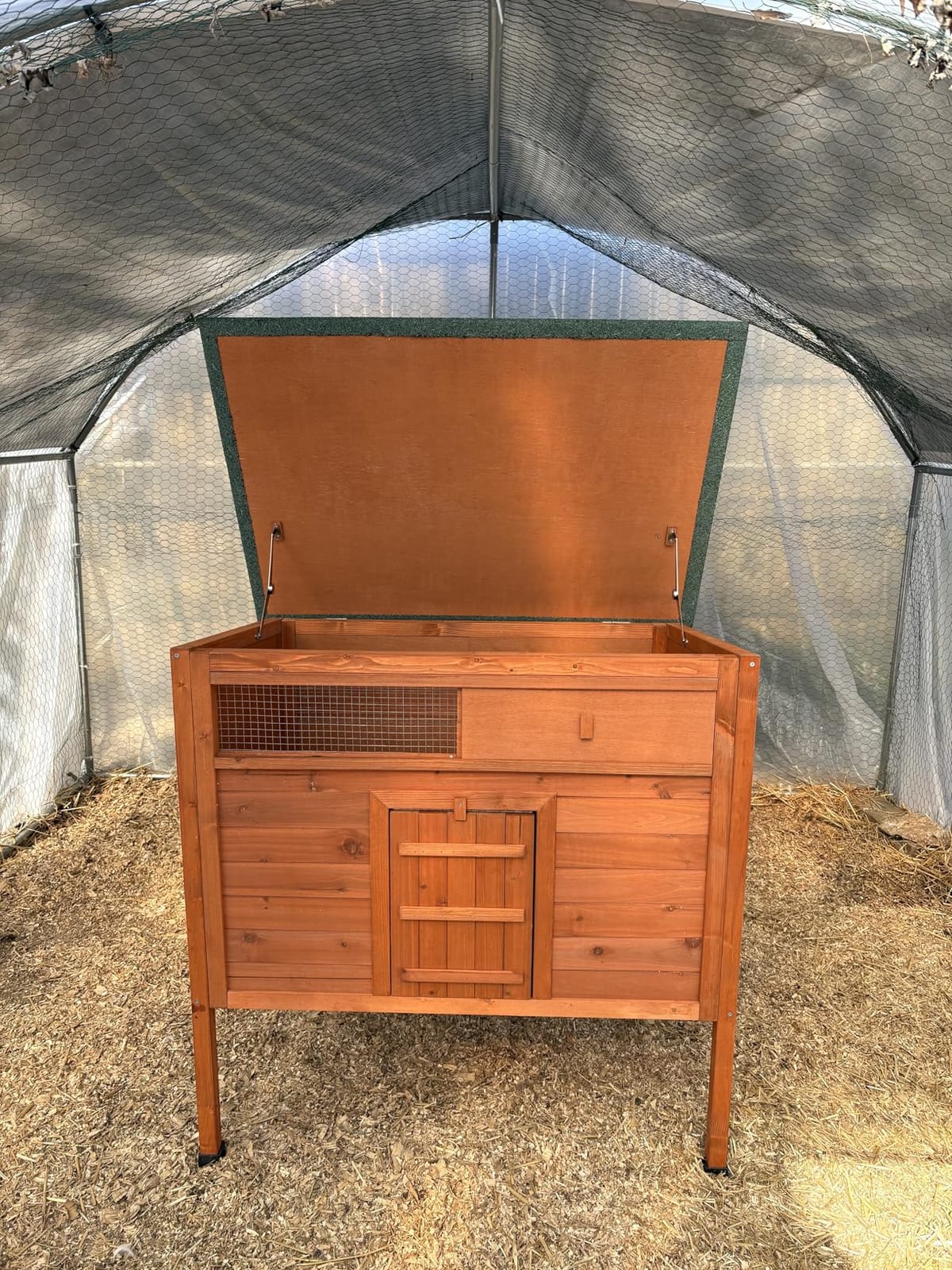 Insulated Duck Coop Warm Duck House for Outside with Larger Windows | Chicken Coop for Chicken Run with Elevated Legs, 2 Perches, 2 in 1 Ramp, Openable Roof customer photo 1