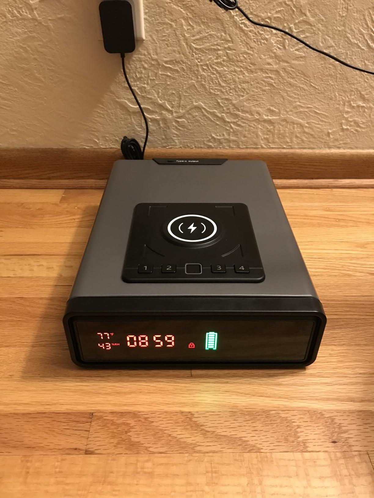 XDeer Biometric Gun Safe for Handgun with Wireless Charging, Quick Access Fingerprint customer photo 1