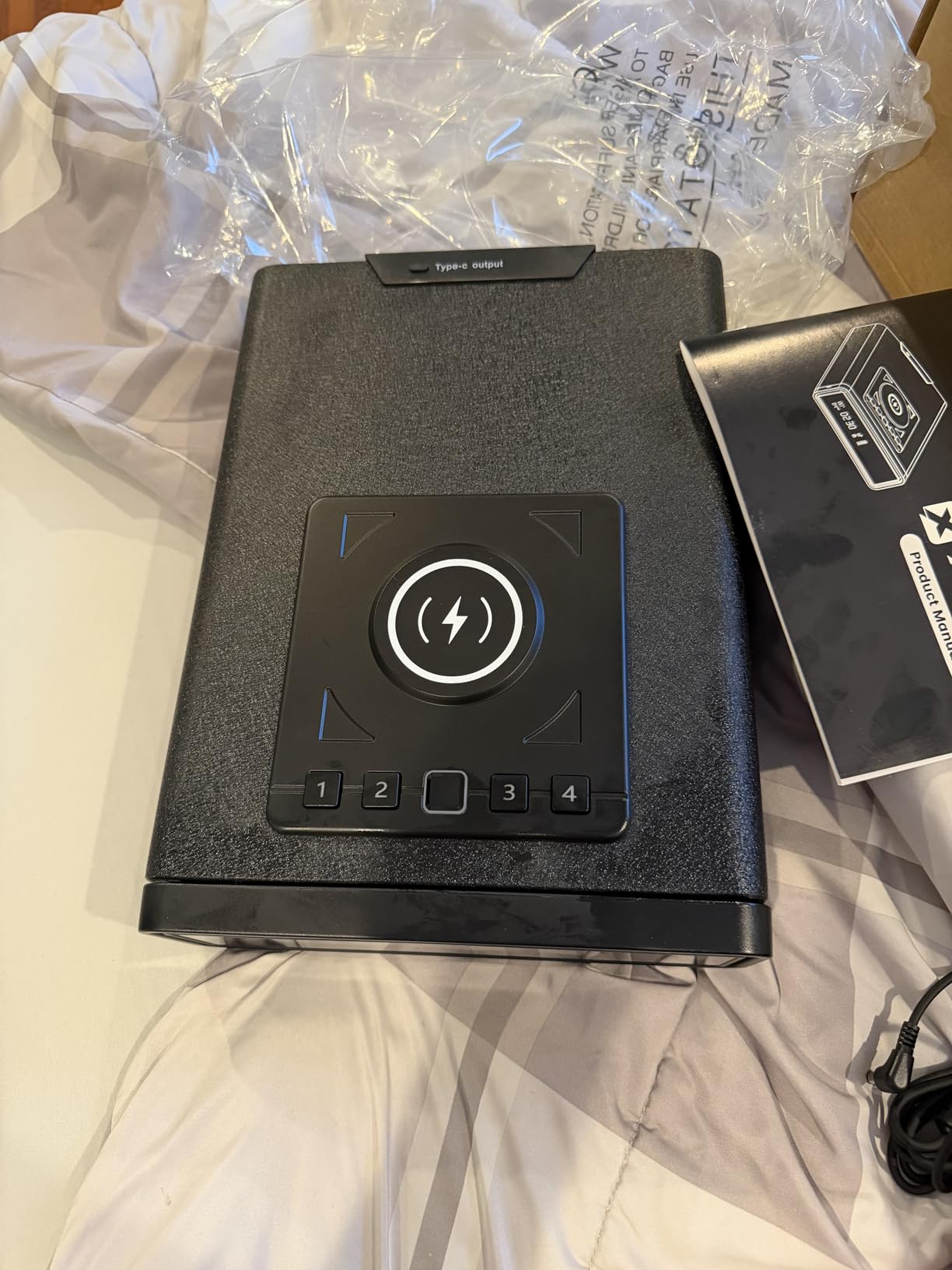 XDeer Biometric Gun Safe for Handgun with Wireless Charging, Quick Access Fingerprint customer photo 2