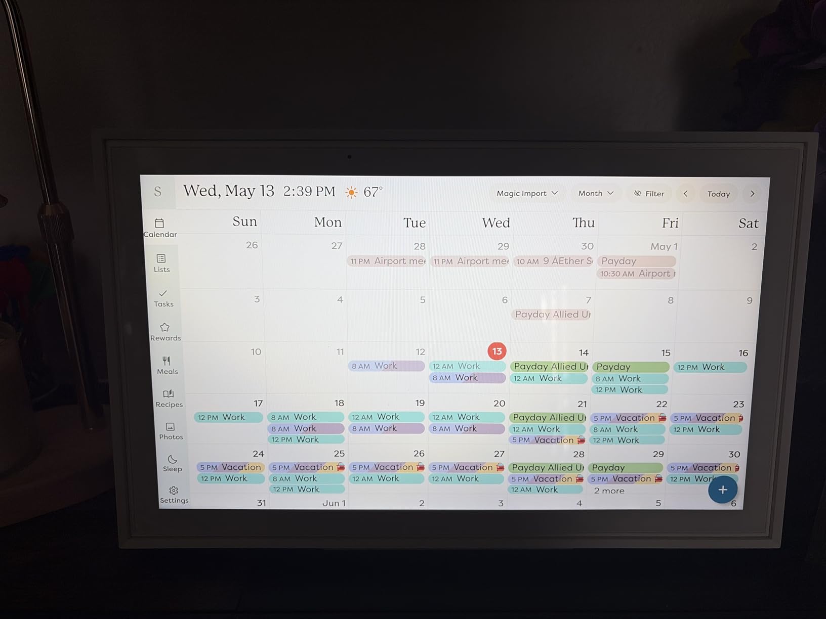 Skylight Calendar 2 - 15-inch Full HD Touchscreen Digital Calendar, Featured on Wirecutter - Wall Planner & Interactive Chore Chart, Smart Family Organizer, 16GB Storage, Wi-Fi customer photo 1