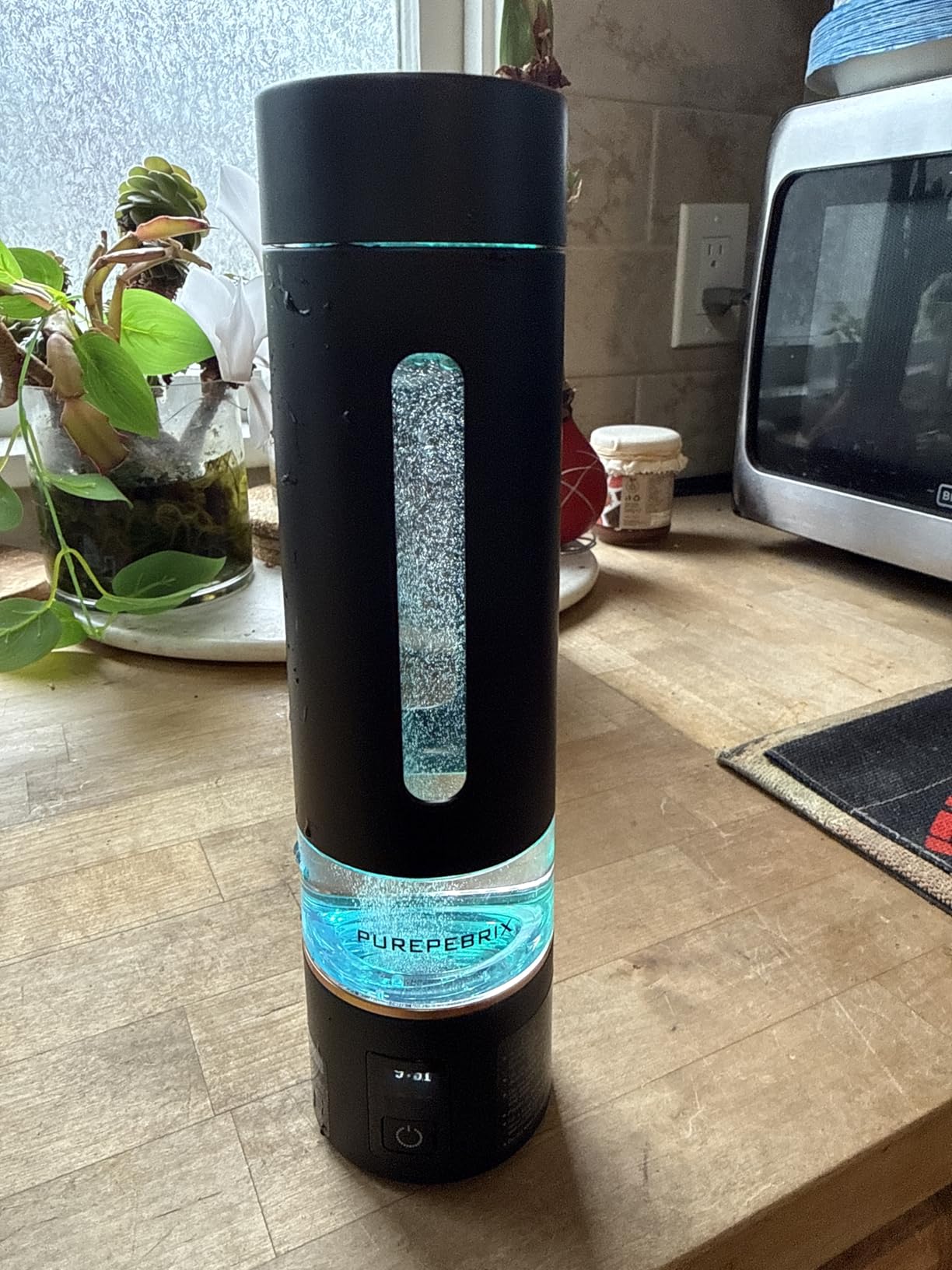 PUREPEBRIX Hydrogen Water Bottle Generator - 9060 PPB Molecular Hydrogen | SPE/PEM Tech, 12-Hour Retention, IHSA & H2 Analytics Certified, Portable for Gym, Office & Travel (Black) customer photo 1