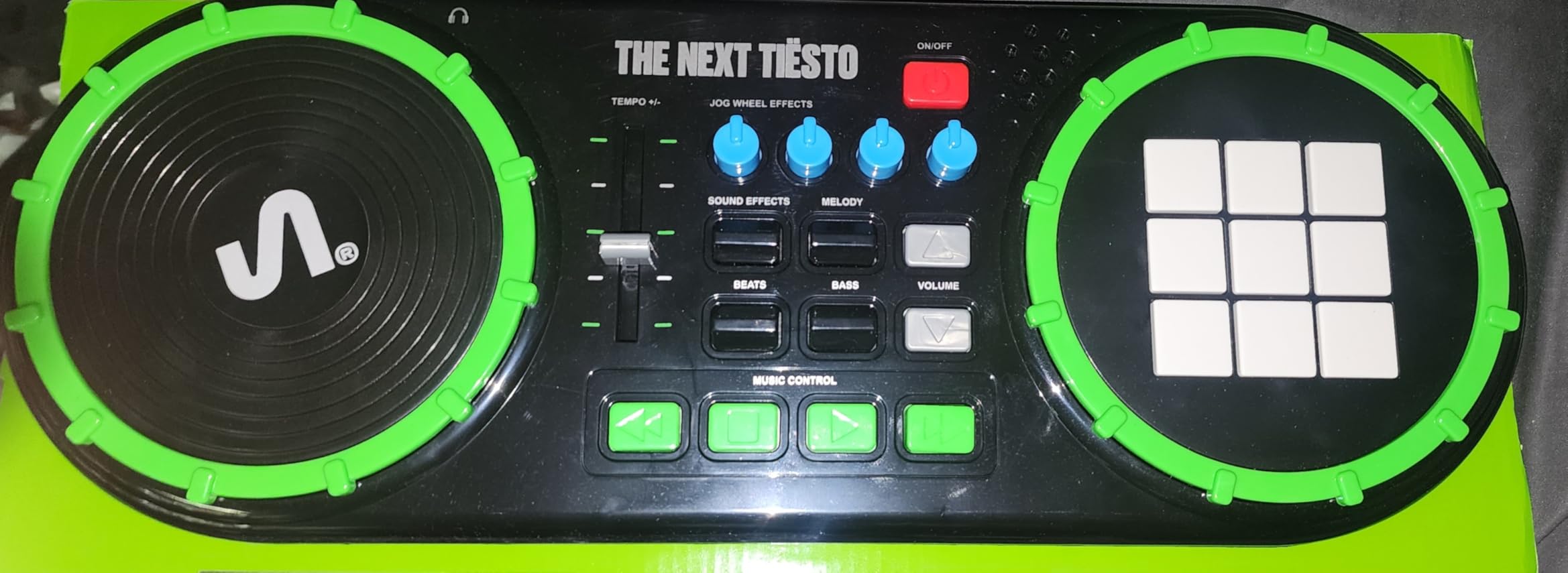 The Next Beat by Tiesto Kids DJ Mixer, Jog Wheel, Tempo Slider, LED Pads | 9 Exclusive Melodies & Basslines, 9 Bonus Sound Effects, Hands-On Rhythm Play customer photo 1