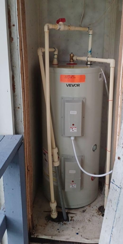 VEVOR Electric Tank Water Heater, 12 Gallon, 1600W Point-of-Use Hot Water Heater with LED Display, Knob Control, Side Outlet, 120V Storage Design with T&P Valve for Small Apartments & Studios customer photo 1