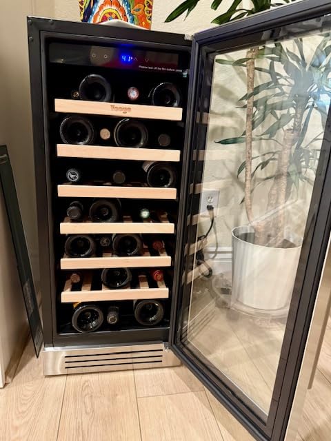 Yeego 24 Inch Dual Zone Wine Fridge with 52 Bottle | Built-In or Freestanding Wine Cooler Refrigerator with Glass Door | 40-65°F, Adjustable Shelves for Home Bar Kitchen Office customer photo 1