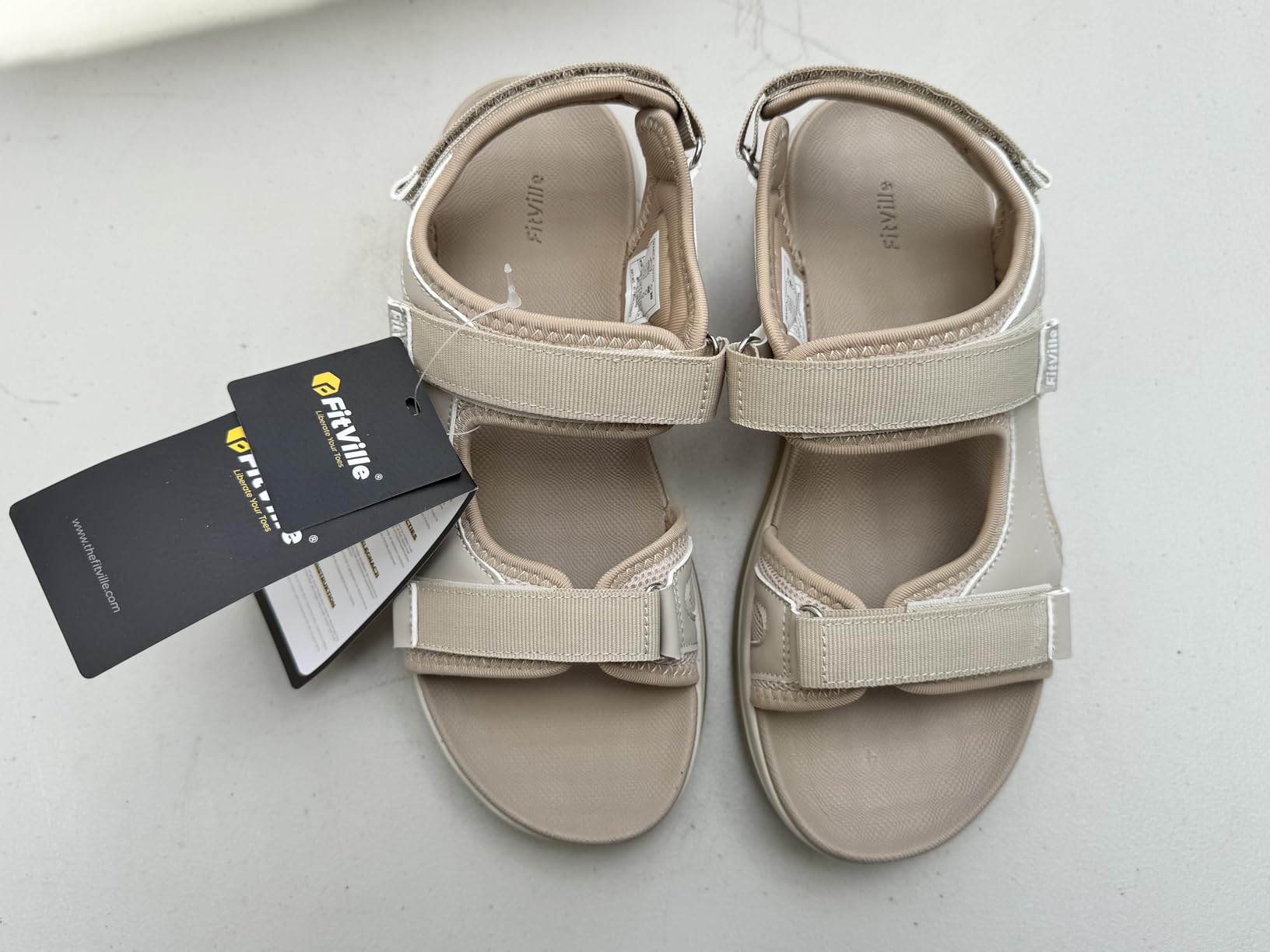 FitVille Wide Orthopedic Women's Sandals Wide Width Walking Sandals for Women Plantar Fasciitis & Swollen Feet with Adjustable Ankle Strap customer photo 1