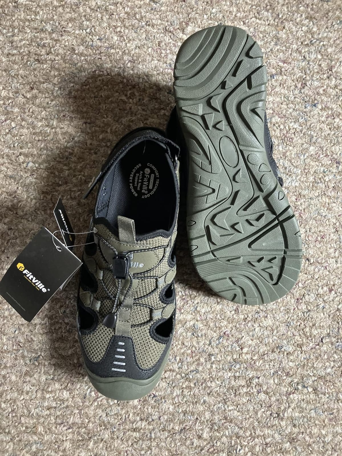 FitVille Men's Walking Sandals, Wide-Fit Closed Toe Hiking Sandals with Arch Support for Plantar Fasciitis, Quick-Adjust Straps & Non-Slip Sole Men Shoes for Summer Outdoor Casual Sports customer photo 1