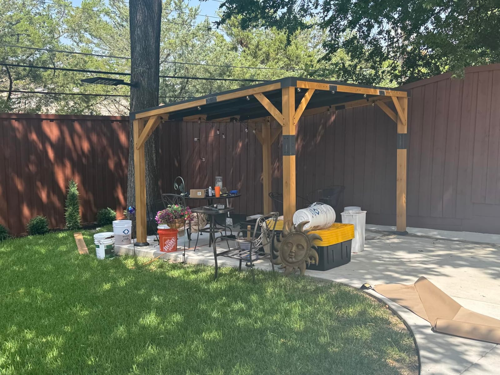 Jocisland 20' x 20' Cedar Wood Gazebo with Sloped Galvanized Steel Roof | Hardtop Gazebo Pavilion with Durable, Rot-Resistant Construction, Permanent Outdoor Pergola for Backyard, Garden & Deck customer photo 1