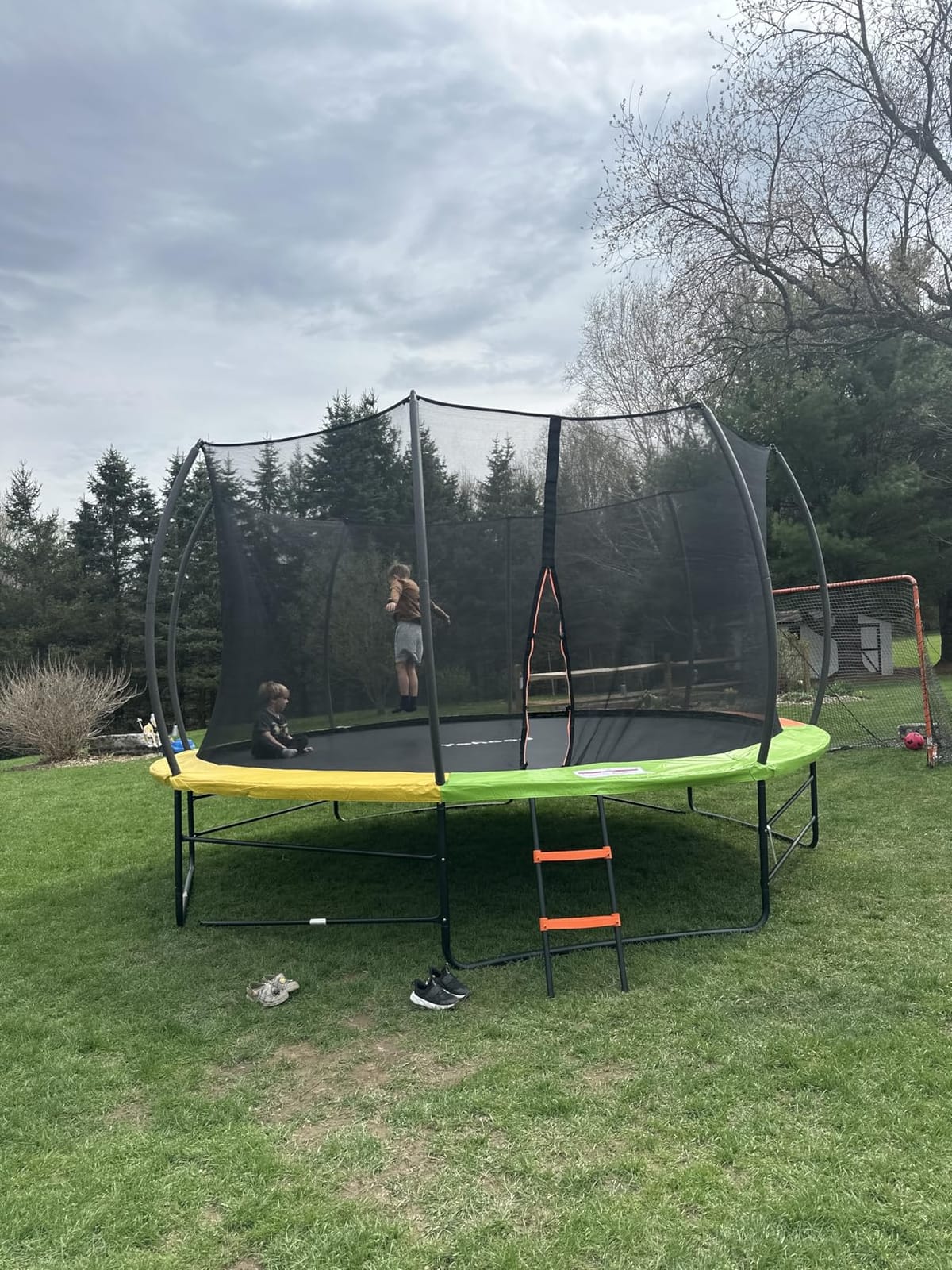 Yohood Trampoline Outdoor 12FT 14FT, Recreational Trampolines with Enclosure Net and Ladder, ASTM Approved for Kids and Adults, with Additional 8 Stabilizer Bars and Anti-Rust Coated Galvanized Frame customer photo 2