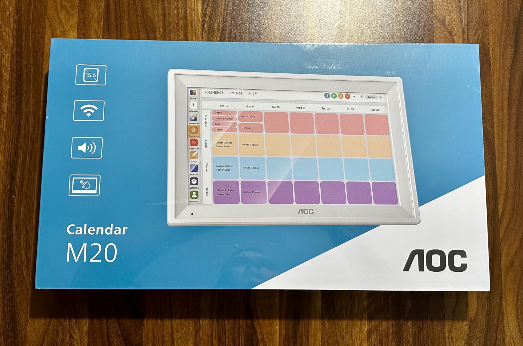 AOC Digital Calendar Wall Touch Screen, 15.6