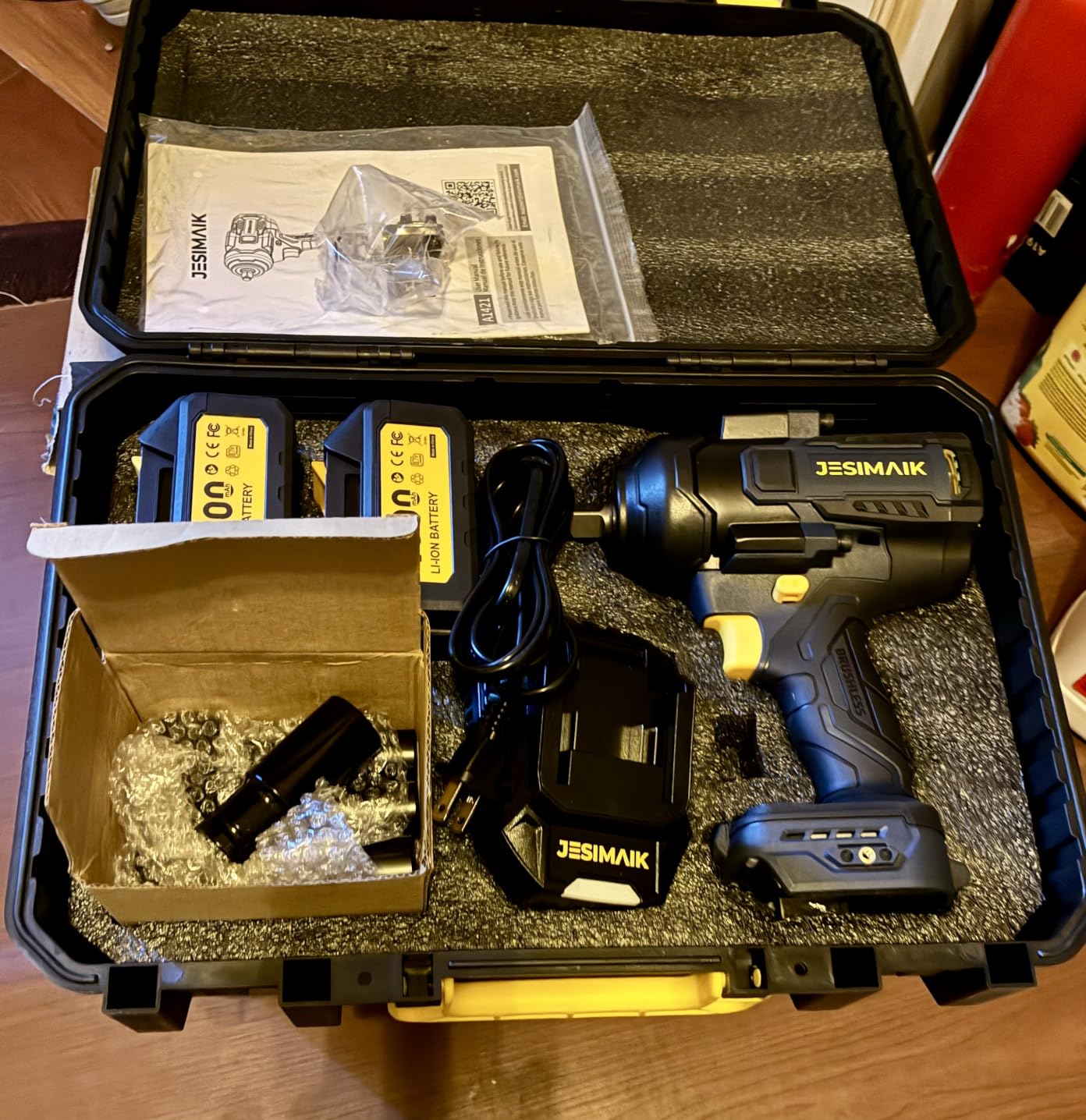 JESIMAIK Cordless Impact Wrench, 1475Ft-lbs (2000N.m) 1/2