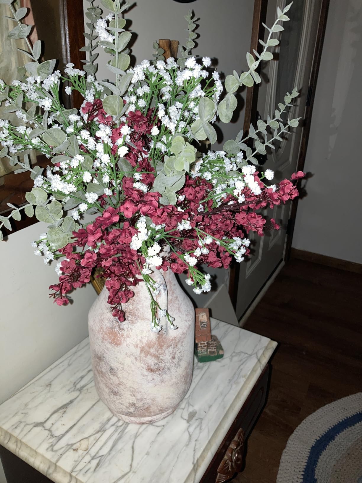 Ceramic Flower Vase with Handles, 11 Inch Tall Rustic Vase, Large Terracotta Pottery Vase for Home Decor, Farmhouse Decorative Vase for Living Room Kitchen Table Shelf Bedroom Decor customer photo 1