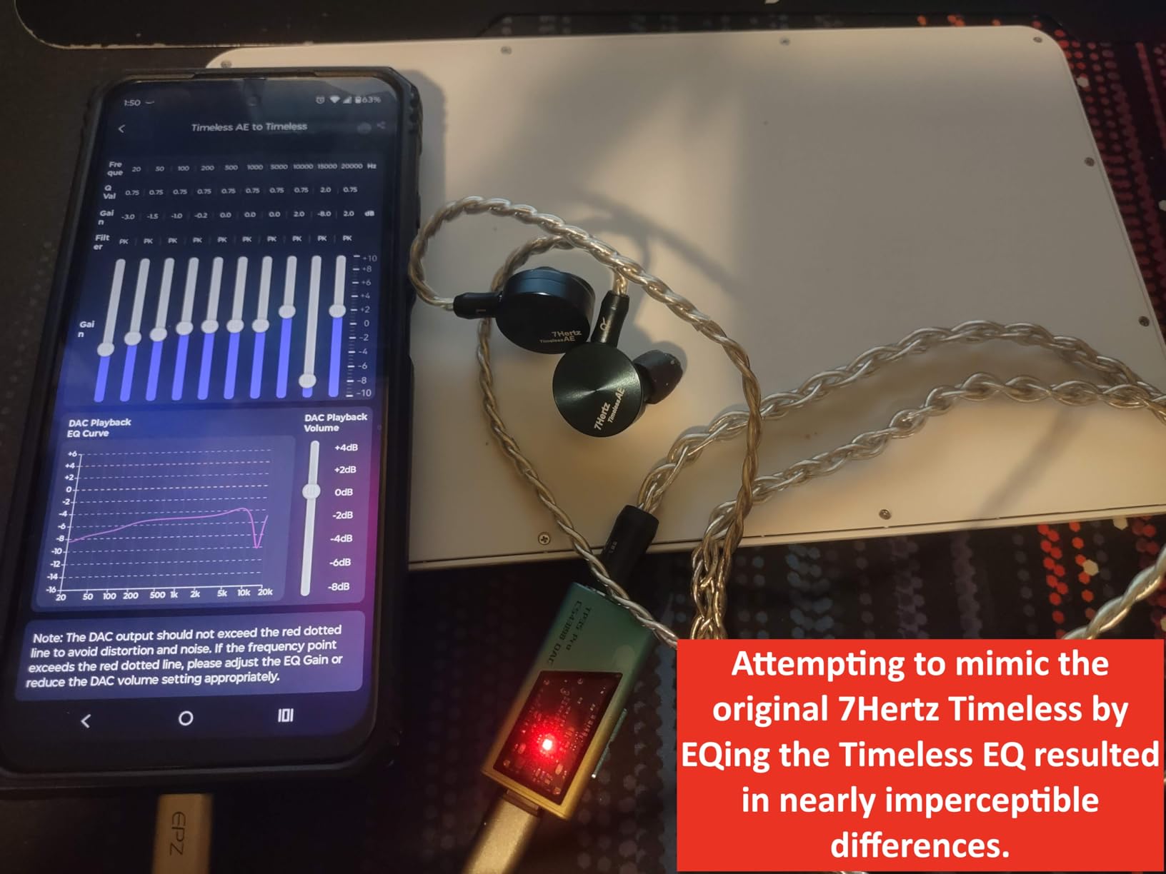 EPZ TP35 PRO Mini Portable IEM DAC Hi-Fi Decoder Headphone Amplifier Dongle USB-C to 3.5/4.4mm Dual CS43198 Chips, Supports High-Resolution PCM 32bit/384khz DSD 256 Audio, EQ Adjustment and Mic Calls customer photo 2