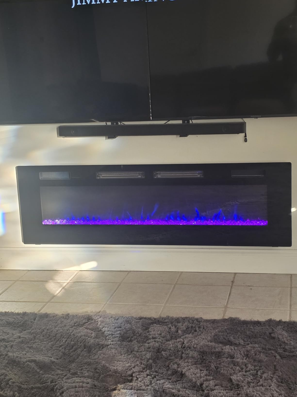 Zionheat 80 inch Wide Screen Electric Fireplace - Wall Fireplace for Living Room - Fireplace Inserts/Wall Mounted with Remote Control, Timer, Dimmer, 12 Flame Colors, 750/1500W customer photo 2